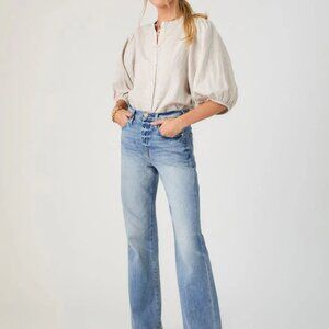 Fifteen Twenty Poof Sleeve Button Up Top